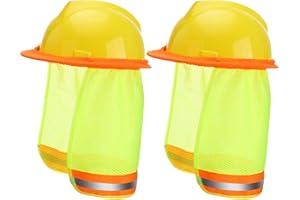 WILLBOND 2 Pieces Hard Hat Sun Neck Shield Hard Hat Sunshade High Visibility Sun Shade for Full Standard Brim Safety Helmets Construction and Landscaping