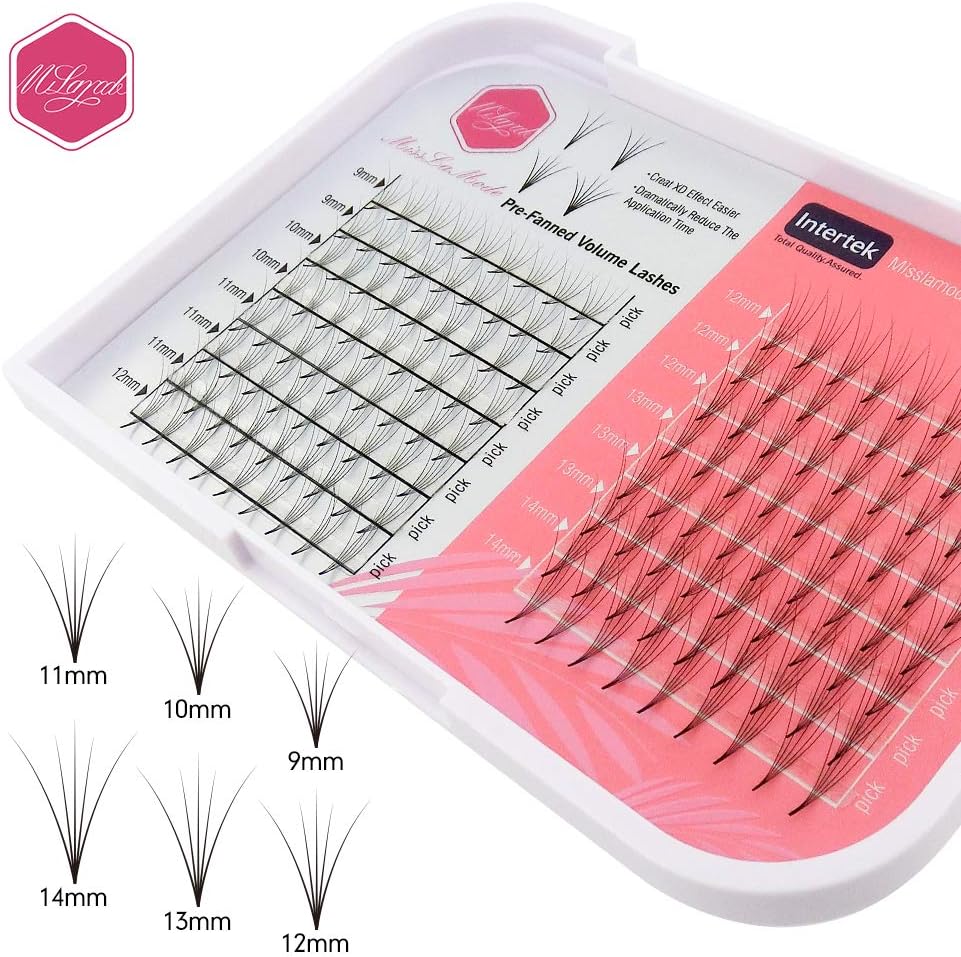 Premade Fans Volume Eyelash Extensions C Curl 0.07 Volume Eyelashes 5D Mix Tray individual Eyelash extension (5D-0.07c-mix)