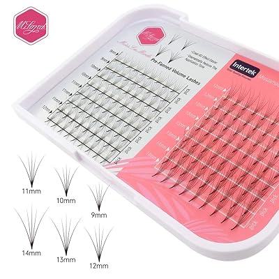 Russian-Volume-Premade-Eyelash-Extensions&nbsp; 5D Fans, Thickness/Diameter 0.07, C Curl, Mix Length Per Tray (0.07C5DMIX)
