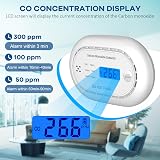 XINDUM Carbon Monoxide Detector with LCD Display 10 Year Battery White view 2