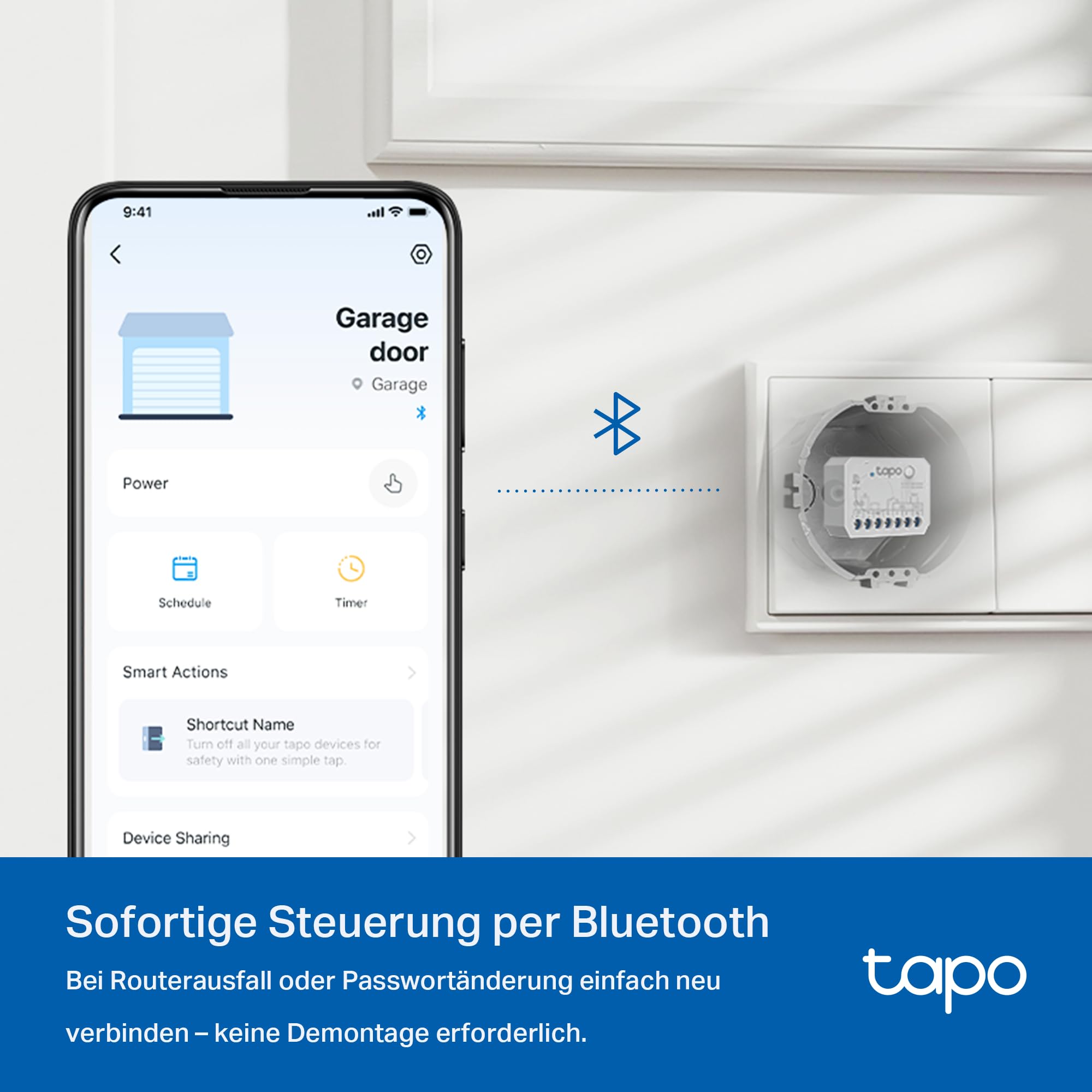 Tapo S110E WLAN und Bluetooth Smart Relaisschalter, Dry/Wet Contact, 1 Kanal, 10A, Lichtschalter, Garagentoröffner, Energieerfassung, Kompatibel Mit Alexa, Matter, Kein Hub Erforderlich 7