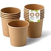 BIOZOYG Paper Cups 50 Pack 4 oz Brown - Recyclable Eco-friendly Disposable Cups for Coffee, Tea, Parties and To Go