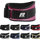 RitFit Weight Lifting Belt 6 Inch for Squats Deadlift Strength Training | Padded Lumbar Support, Self-Locking Gym Belt for Men &amp; Women, Squats, Lunges, Deadlift, Thrusters