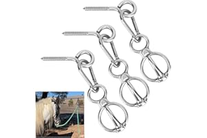 Dayimado Horse Tie Ring, Stainless Steel Tie Ring for Horses, Sturdy and Safe Horse Tack Supplies for Indoor and Outdoor Reducing Horse Injured When Pull Back 3 Pack