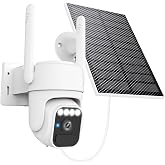 JSONPHX 360&deg; Wireless Outdoor Solar Powered Camera for Home &amp; Business | Motion Tracking, AI Alerts, Night Vision, 2-Way Audio,Waterproof,Cloud Service