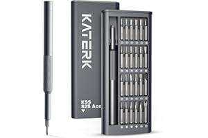 KATERK 25-in-1 Precision Screwdriver Set, Magnetic Small Screwdriver Set, Mini Repair Tool Kit for Phone, Computer, Watch, Laptop, Ring Doorbell, Eyeglass, Electronic, Prefect Gift for Men