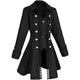 Rainday Women's Steampunk Pirate Jacket Medieval Gothic Tailcoat Victorian coat Costume