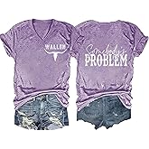 Women's Last Night We Let The Liquor Talk Western Print V-Neck T-Shirt Tshirt Plus Size Country Music Tee