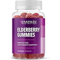 Elderberry Gummies 100mg for Fast Cold & Flu Relief | Immune Booster for Adults | Organic Sambucol Black Elderberry, Vitamin