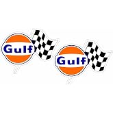 Asiatic Artisan - Gulf Racing Checkered Decal Cup Car Mug Bottle Helmet Laptop Vinyl Bumper Sticker