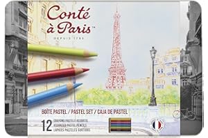 Conté à Paris Pastel Pencils with 12 Assorted Colors