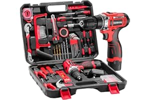 GardenJoy Cordless Drill Tool Kit: 85PCS Household Tool Set with 12V Power Drill, Home Electric Tool Kit for All Purpose, Battery Powered Drill Combo Kit with Tool Case for Office Home Garden Repair