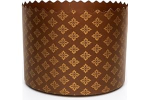 15oz Large Panettone Paper Mold Murals - 12pcs, H 3.54″x5.11″ W (9cm x13cm) Kulich Mold - Round Panettone Paper Baking Molds 