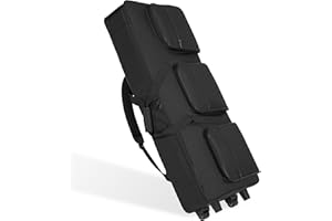 AKOZLIN Rolling 61 Keys Electric Piano Keyboard Gig Bag with Wheels and Adjustable Straps for 61 Note Keyboard and Accessaries