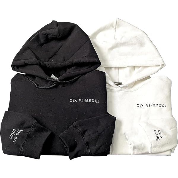 Amazon.com: Custom Embroidered Roman Numeral Hoodies, Matching
