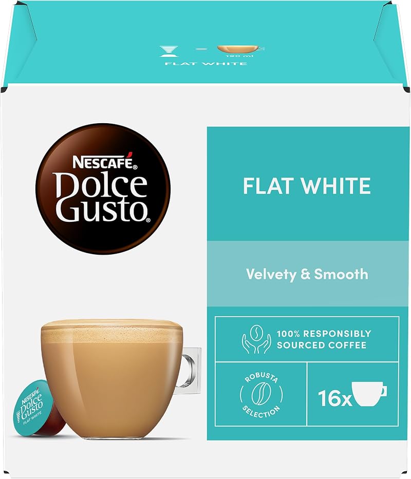 Nescafé Dolce Gusto Flat White Coffee Pods 16 Capsules 16 Servings