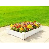 Yararday 48" x 26" x 7" Vinyl Raised Garden Bed Screwless Outdoor Planter Box for Gardening Whelping Pen and More (1 Pack)