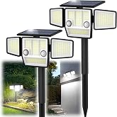 HAARAY Solar Lights Outdoor, Motion Sensor Outdoor Lights with Stakes | Pole or Wall Mount, 360&deg; Wide-Angle Illumination, Waterproof, 180&deg; PIR Motion Sensor Flood Lights for Outside, 2 Pack