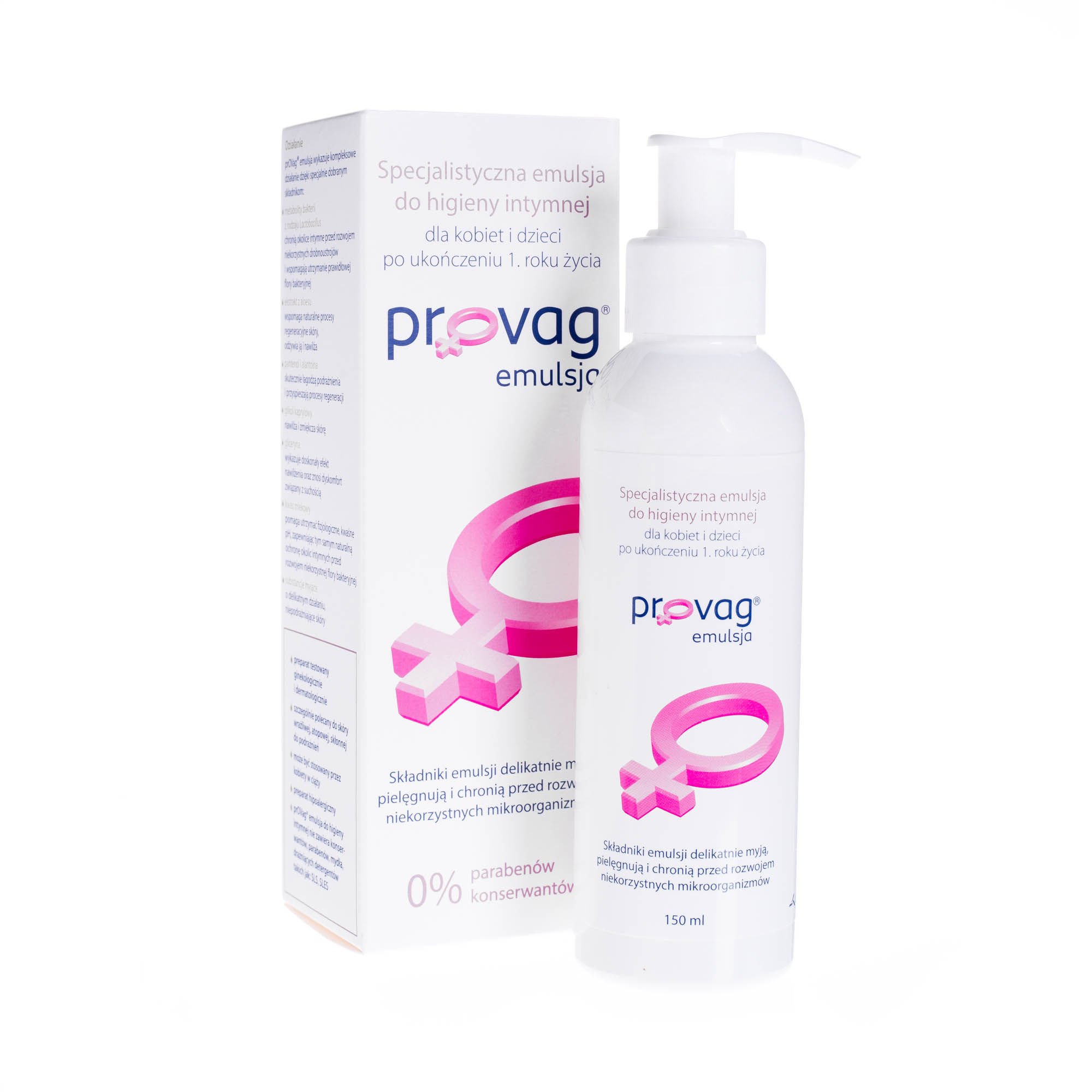 PROVAG SPECIALIZED EMULSION FOR INTIMATE HYGIENE FOR WOMEN AND CHILDREN AFTER 1 YEAR 150ML.SPECJALISTYCZNA EMULSJA DO OKOLIC INTYMNYCH