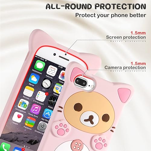 STSNano Kawaii Phone Case for iPhone 6/6S/7/8 Plus 5.5'' 3D Cute Cartoon Bear STSNano Kawaii Phone Case for iPhone 6/6S/7/8 Plus 5.5'' 3D Cute Cartoon Bear