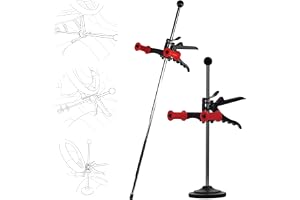 AUTOSOLO Brake Pedal Depressor and Steering Wheel Holder Set, 28 inch Reach, Fits 8 to 15 inch Steering Wheels - DIY Automotive Wheel Alignment Tool, No Helper Needed