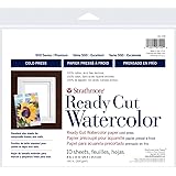 Strathmore 140-208 Ready Cut Watercolor, Cold Press, 8" x 10", White, 10 Sheets