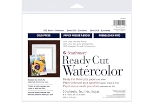 Strathmore 140208 Lot de 10 feuilles de papier aquarelle 20,3 x 25,4 cm