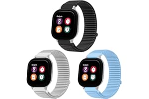 LeyuBand 3 Pack Nylon Bands Compatible with Gizmo 3/Adventrue 3 2 1/Gabb 3e 3 2 1/SyncUP Watch/Cosmo JrTrack,20mm Soft Breathable Hook & Loop Watch Strap Replacement
