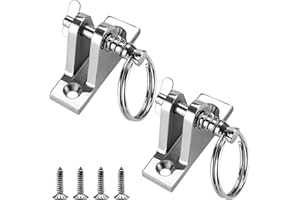 SHENGHUISS Bimini Top Deck Hinge with Quick Release pin 316 Stainless Steel Marine Bimini Top Fitting 90° Hardware with Installation Screws