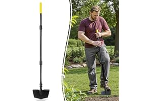 Colwelt Edger Lawn Tool Extra-Tall 52.4'', Garden Edger Chopper with V-Shape Tempered Blade, Half Moon Lawn Edger Tools with XL Solid Steel Handle, Grass Edger Tool Manual for Yard Landscaping Edging
