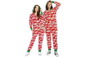 Tipsy Elves Christmas Onesies for Adults - Comfy Unisex Matching Holiday Jumpsuits with Convenient Pockets