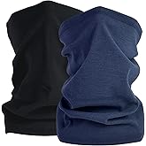 SHEVERCH 2 Pack Winter Fleece Neck Gaiter Warmer Windproof Face Mask Cover Cold Weather scarf For Men Women Hiking Ski