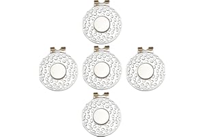 ESHAN Magnetic Golf Hat Clips 5 10 PCS Ball Marker Holders for Golf Gloves Hats Bags Caps Visor Belt (Silver)