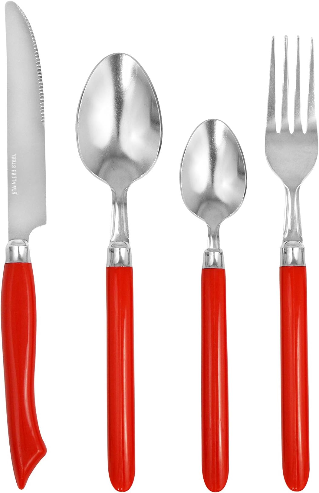Ragalta RCHU-096 32 Piece Stainless Steel Flatware Set, Red