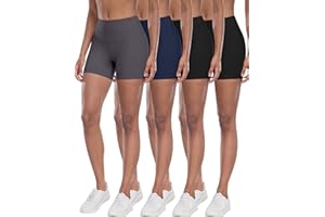 CHRLEISURE High Waisted Spandex Biker Shorts, Workout Booty Soft Yoga Shorts for Women