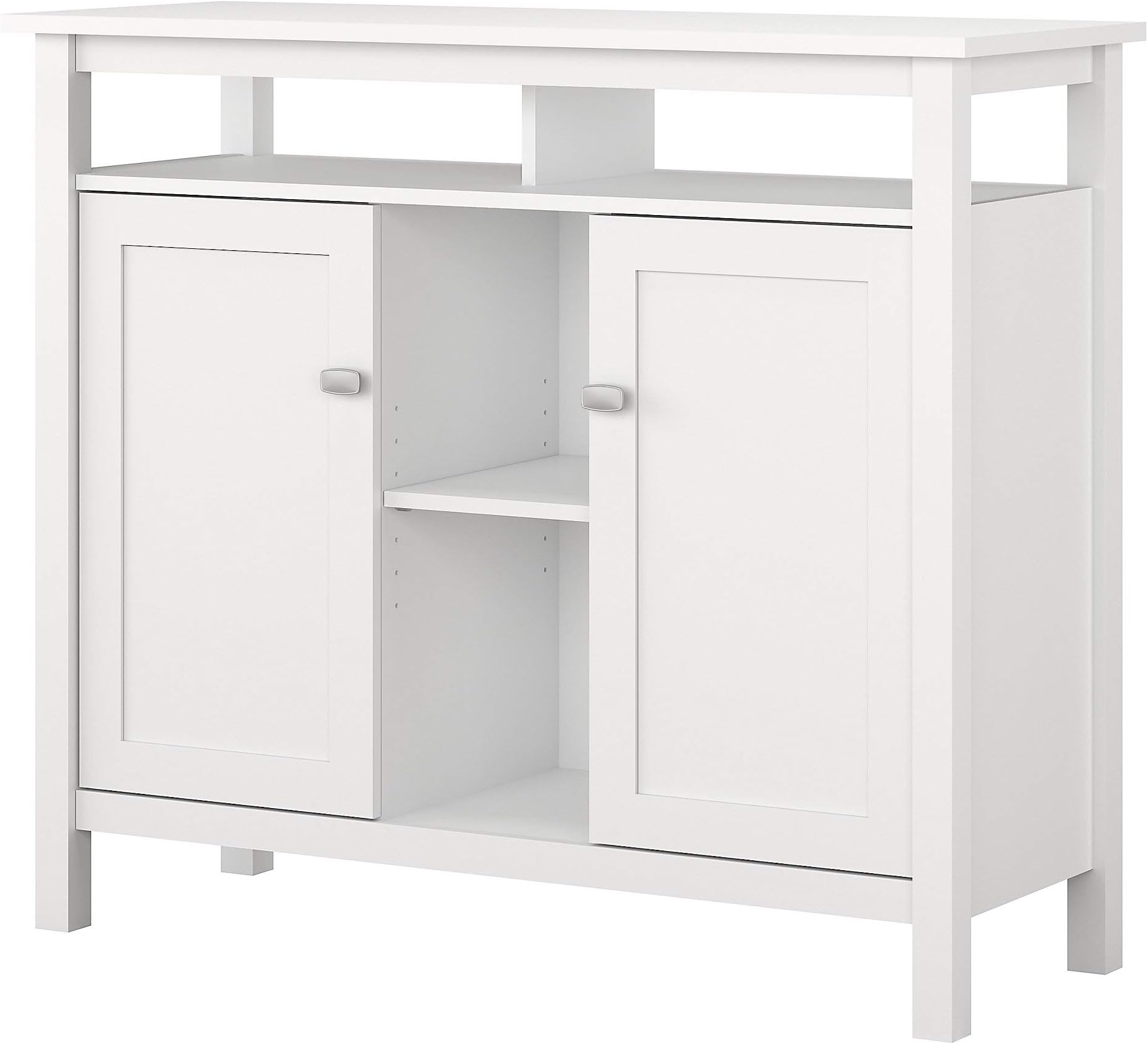 Bush Furniture Broadview Console Table with Storage in White