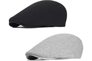 MALAXLX 2 Pcs Mens Womens Newsboy Flat Cap Beret Hat Ivy Irish Gatsby Driving Cabbie Hat