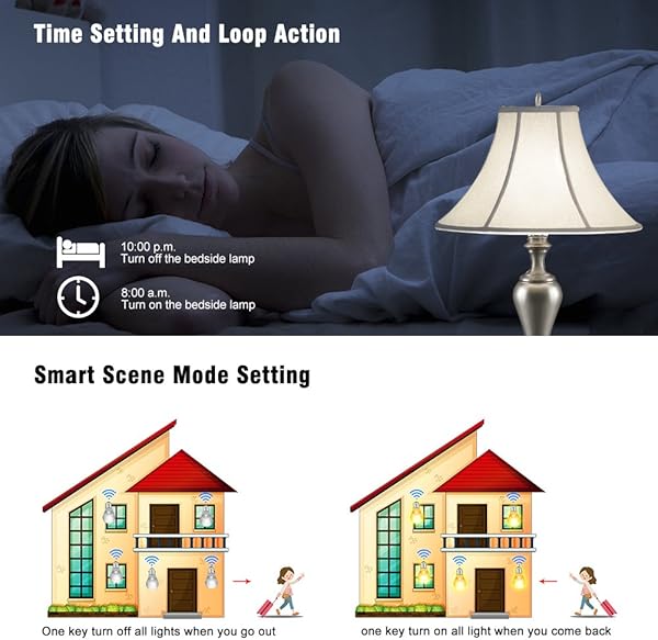 eMylo Wireless Smart WiFi Light Switch Interruptor de rel de control remoto Timers Compatible con Alexa Echo Google Home Iphone Android App 2 paquetes