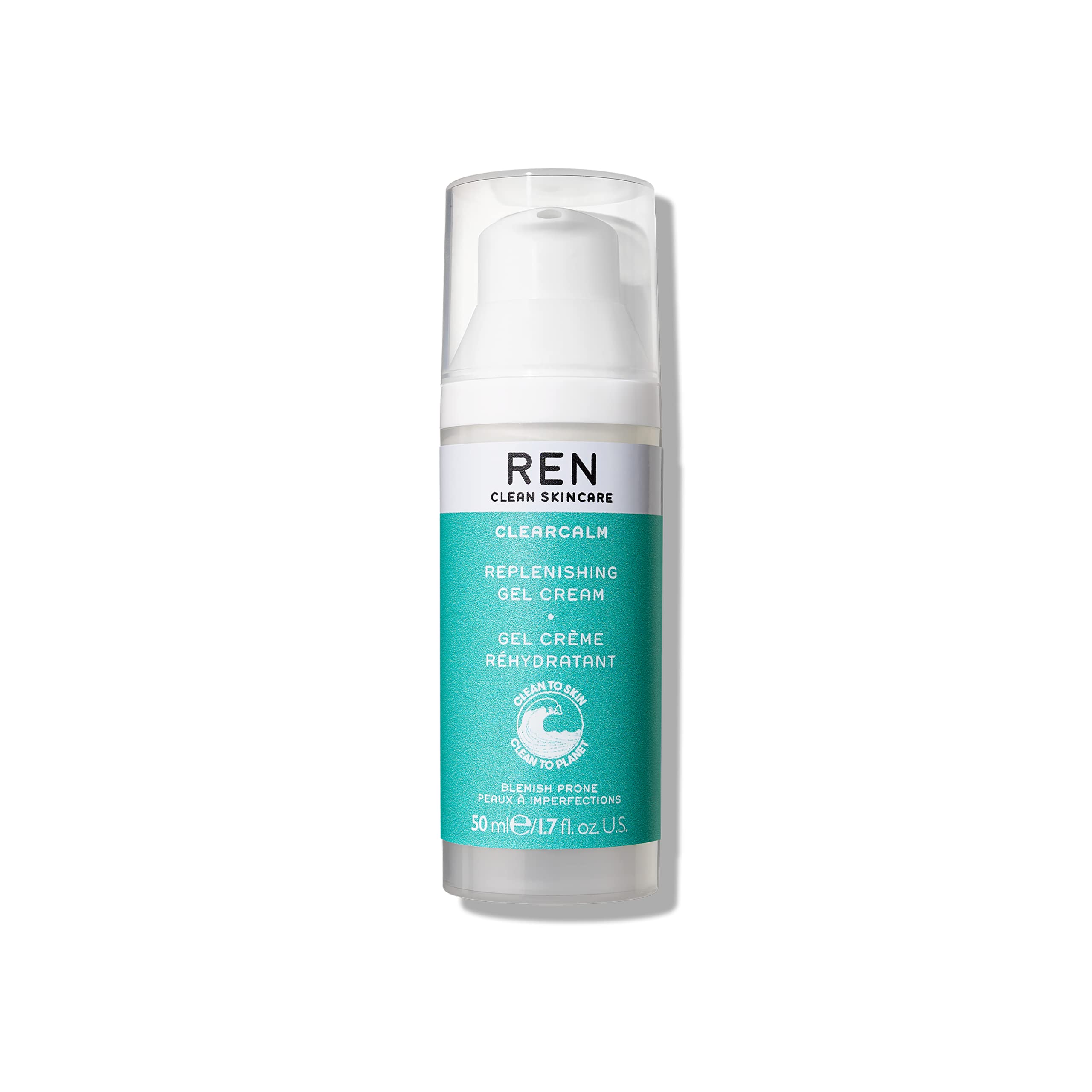 REN Clearcalm Replenishing Gel Cream, 50ml – Lightweight Hydrating Gel for Blemish-Prone Skin, Reduces Redness and Post-Blemish Pigmentation, Soothes and Replenishes, Vegan and Cruelty-Free