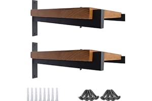 OVOV 4 Pack Heavy Duty Shelf Brackets Wall Mounted Brackets for Shelves Industrial Metal Shelf Supports Black 12 Inch