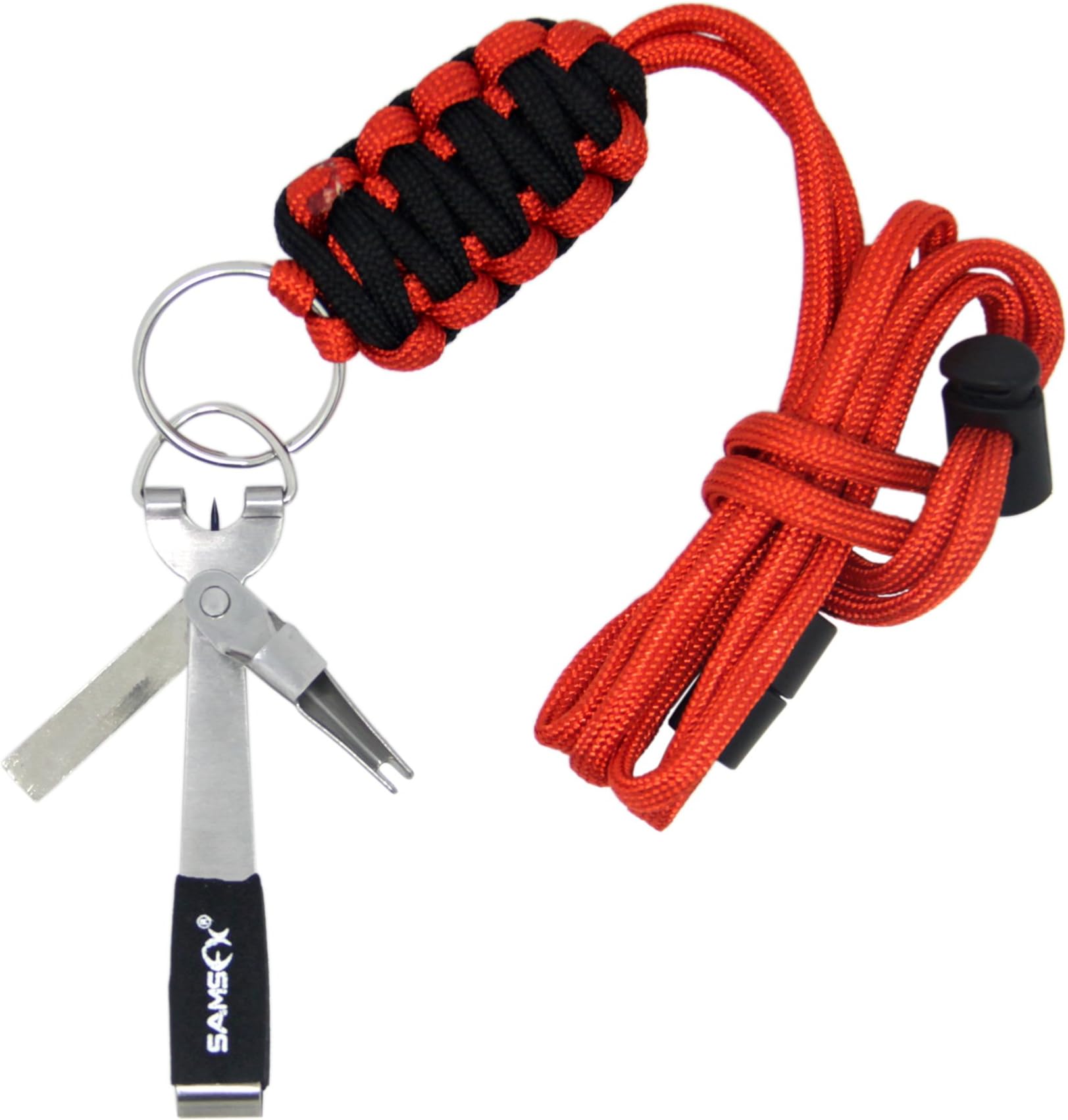SAMSFX 4 in 1 Tie Fast Nail Knot Tying Tool Fly Fishing Line Clippers with Breakaway Neck Lanyard