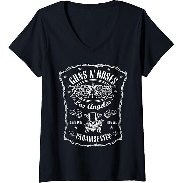Amazon.com: Official Guns N' Roses Paradise City Label T-Shirt