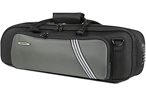 HauKuidt Flat B Trumpet Bag, Waterproof Thickened Trumpet Case with Adjustment Shoulder Straps, 25mm Soft Padded Inner Lining Trumpet Bag for Professional Instruments