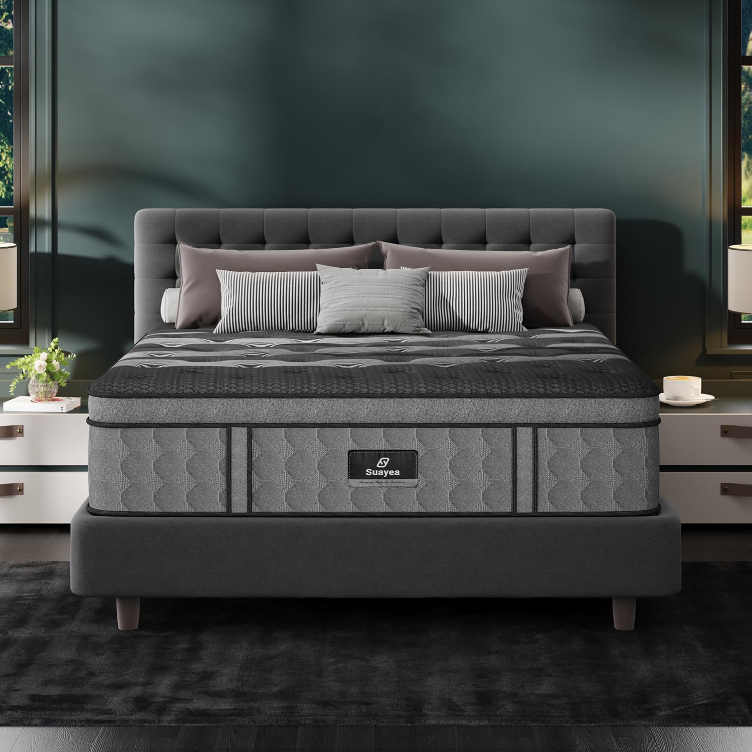 Photo 1 of California King Mattress 14 Inch, Cal King Mattress with Soft Foam and Individual Pocket Springs, Optimal Motion Isolation and Edge Support, Pressure Relief, Cool & Breathable
