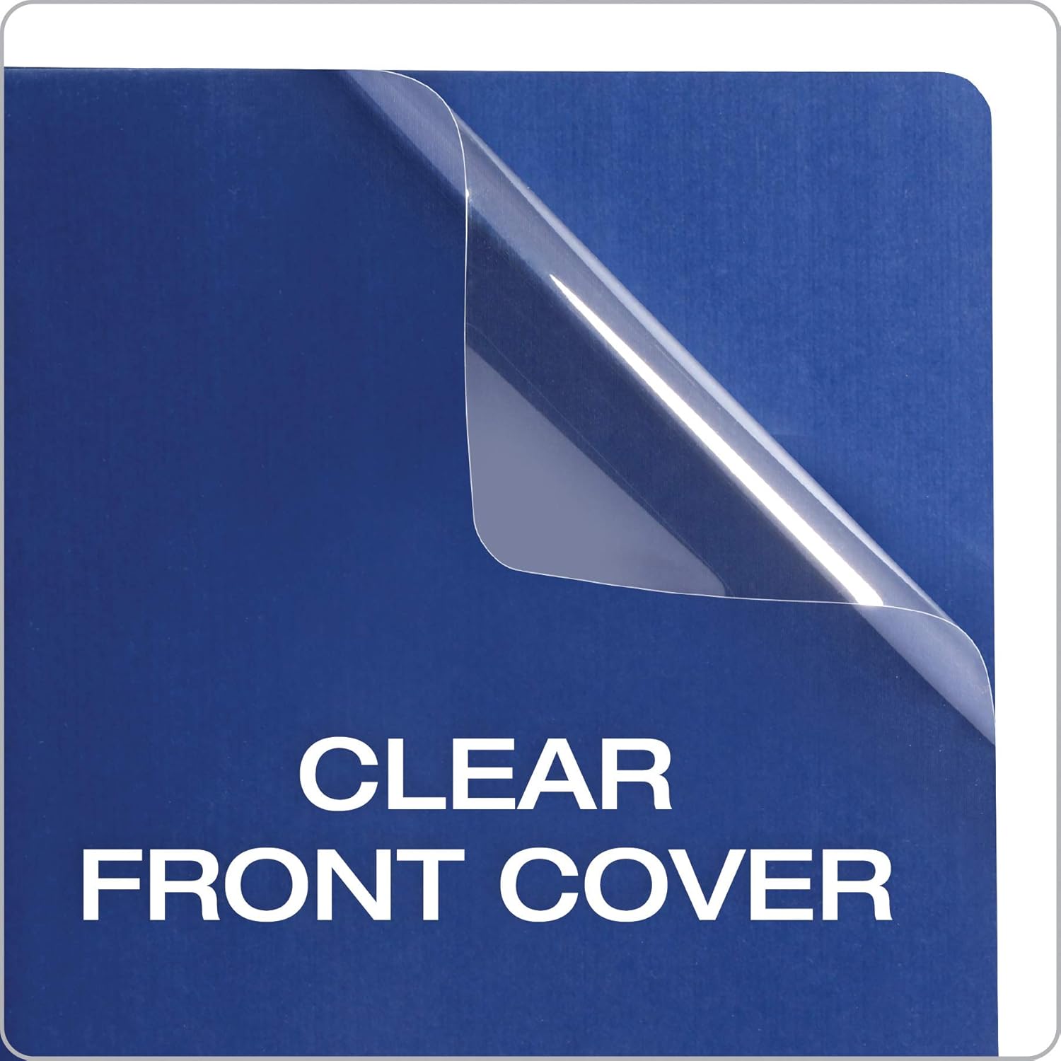 Oxford Linen Clear Front Report Cover, Navy, Letter Size, 5 per Pack, (50443) : Business Report Covers : Office Products