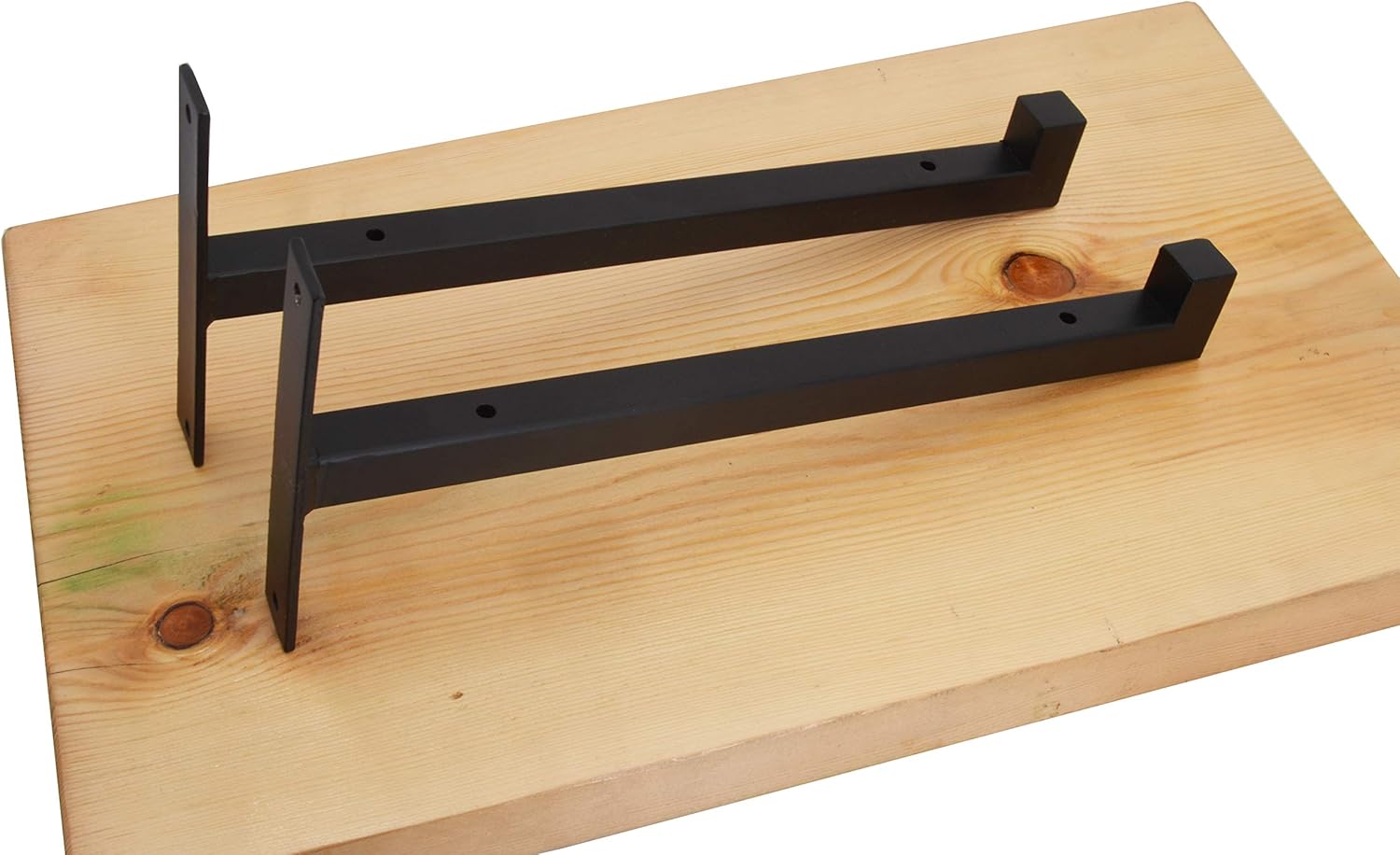 OVOV 2 Pcs Steel Heavy Duty Shelf Brackets Wall Mounted Industrial Metal Shelf Supports Matte Black 12 Inches: Home Improvement