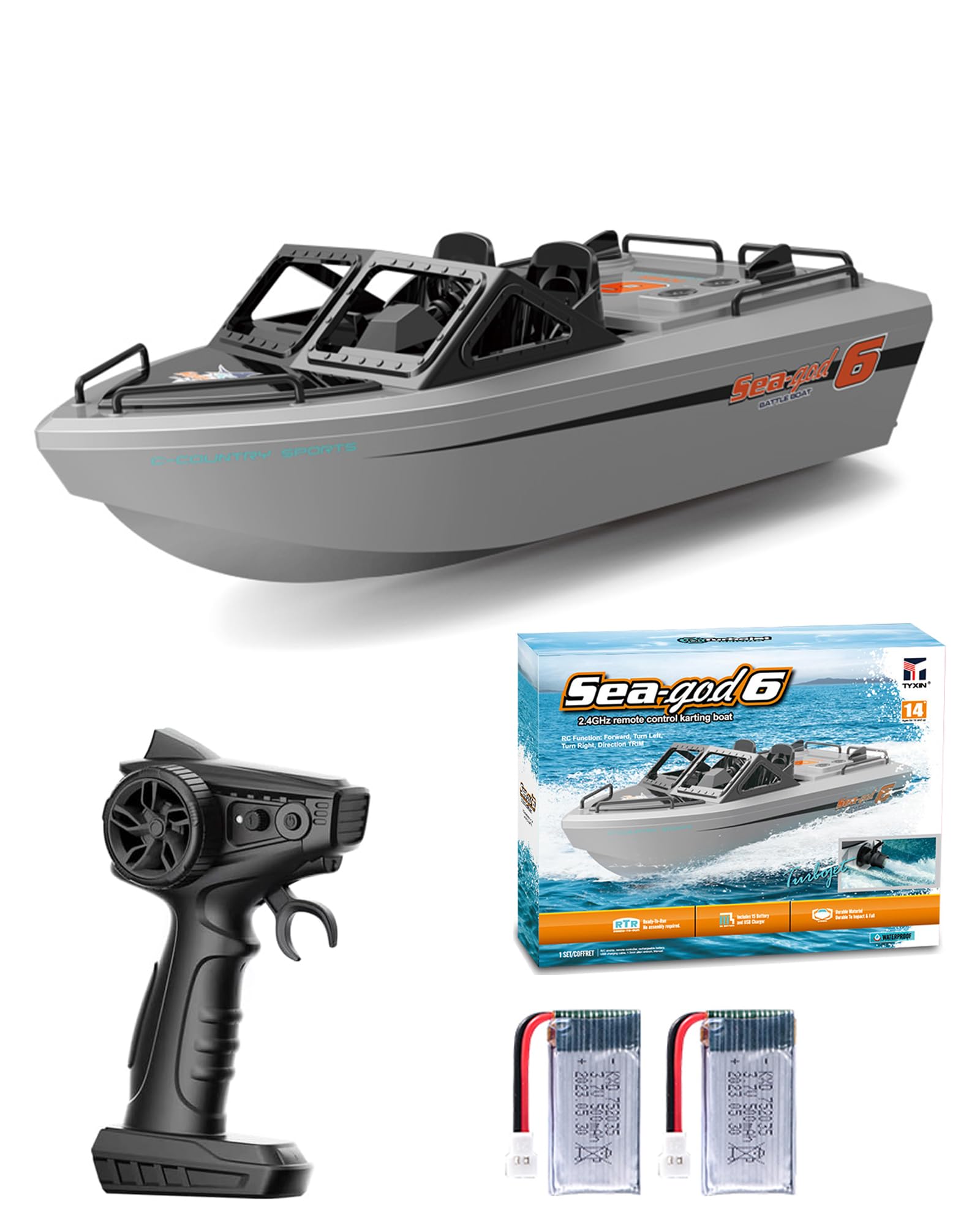 Photo 1 of Rc Boat for Pool, Remote Control Kart Boat with Turbine Water Jet/Brushless Power, 2.4ghz Low-Speed 1:12 Scale Model Ship for Kids Adults