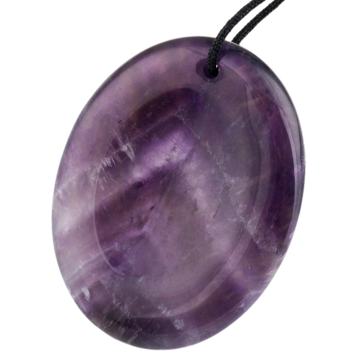 mookaitedecor 1Pc Natural Amethyst Crystal Thumb Stone,Pocket Palm Worry Stone Healing Crystal Meditation Stress Relief,Top Drilled