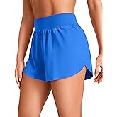 CRZ YOGA High Waisted Split Running Shorts for Women 3" - Comfy Mesh Liner for Workout Athletic Gym Track Quick Dry