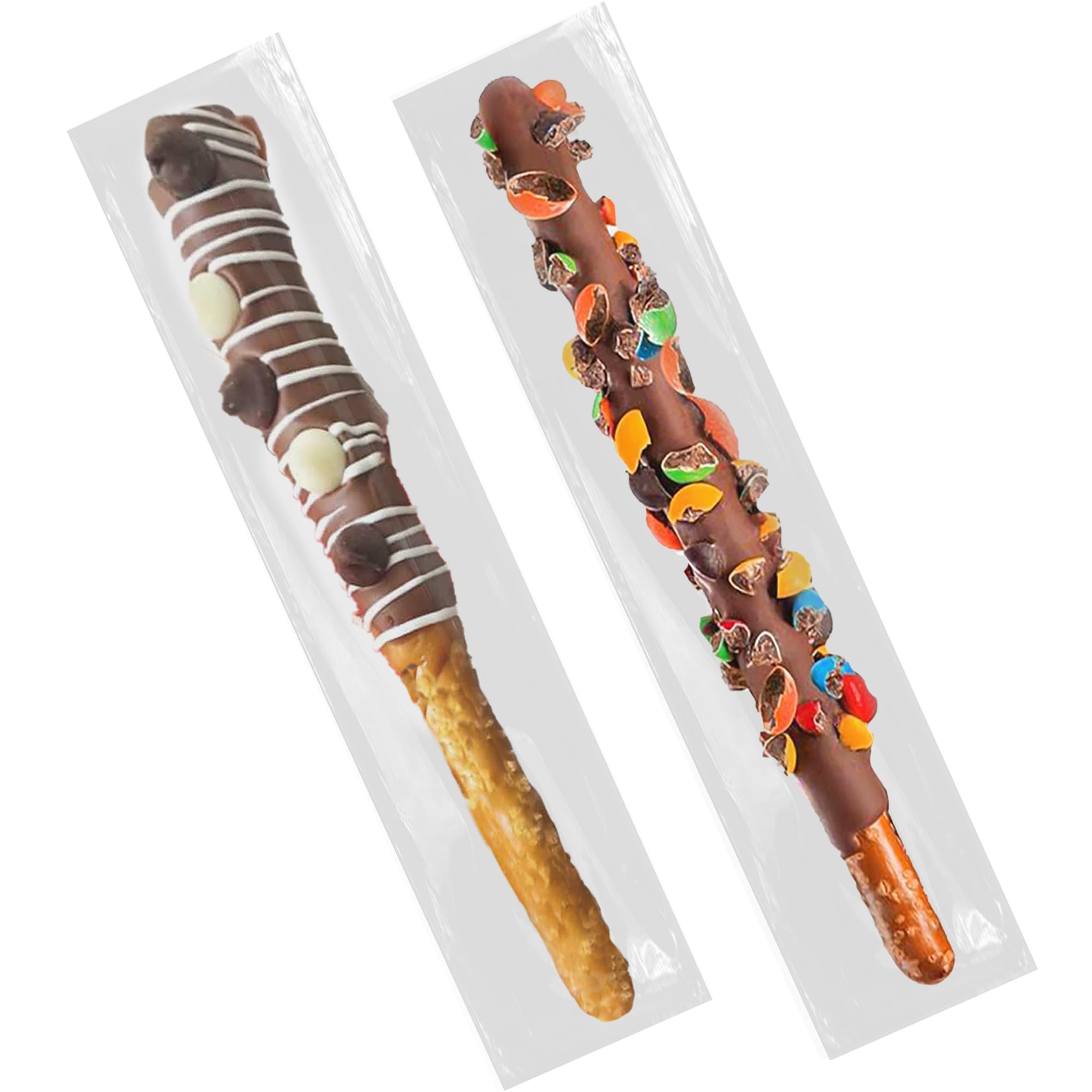 Photo 1 of 200 Pcs Self Sealing Cellophane Bags: 2x10 Inches Clear Pretzel Rod Resealable Pretzels Individual Bags for Packaging ICY Candy Treat Popsicle Cookies Stick